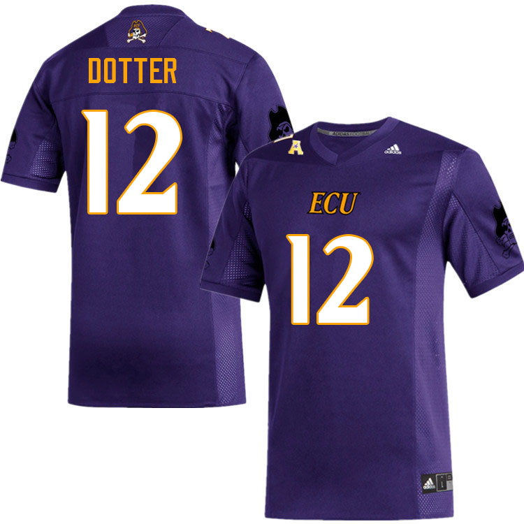 Men #12 Dru Dotter ECU Pirates College Football Jerseys Sale-Purple - Click Image to Close